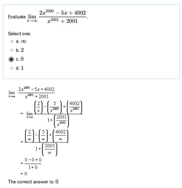 A screenshot of a math test

Description automatically generated
