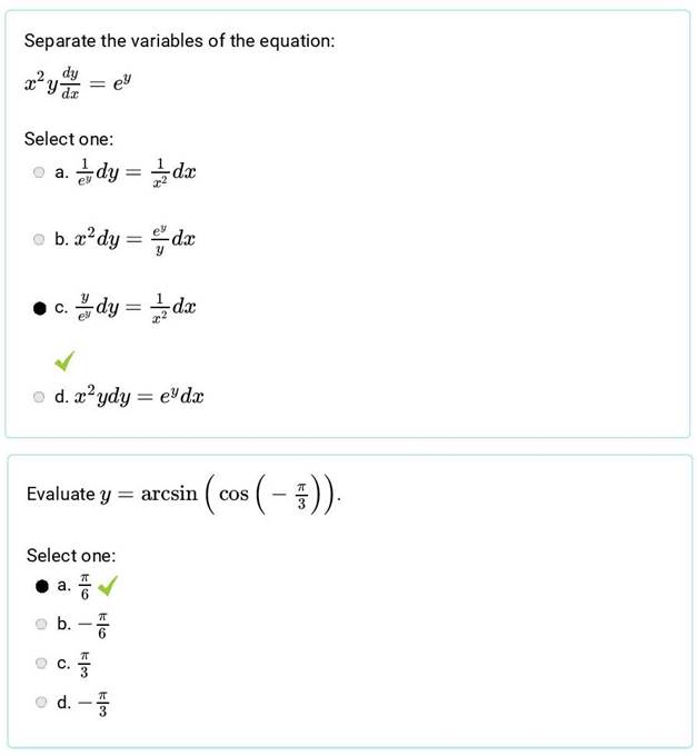 A screenshot of a math test

Description automatically generated