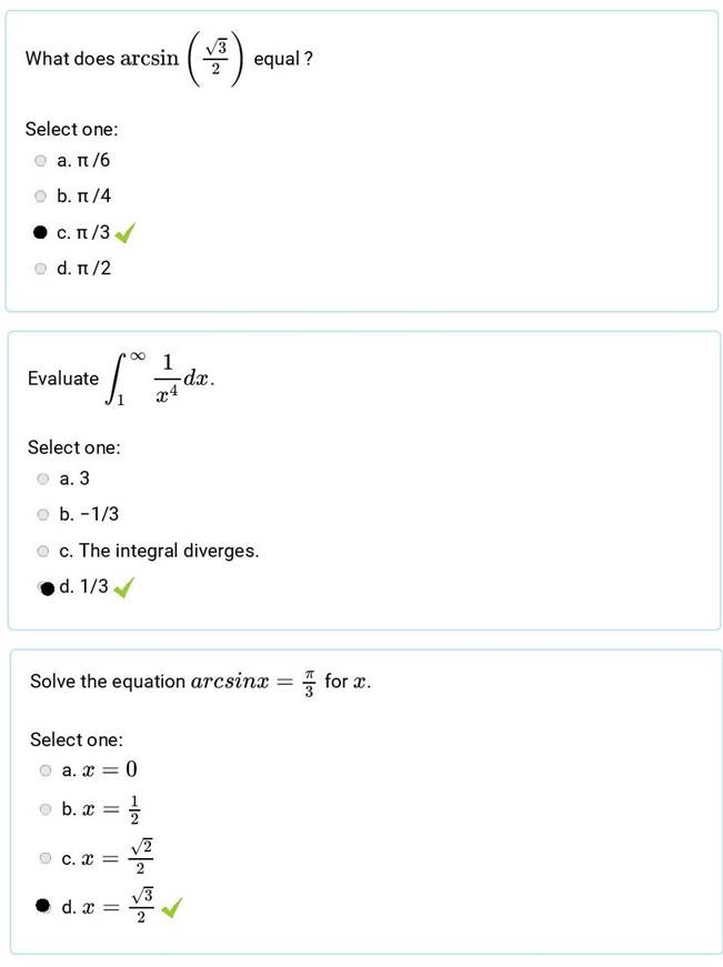 A screenshot of a math test

Description automatically generated