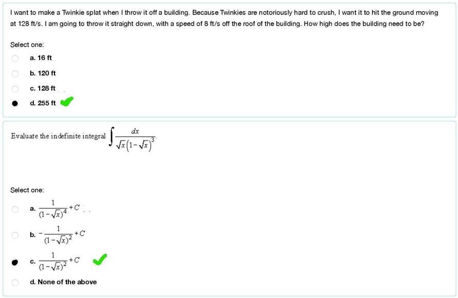 A screenshot of a math test

Description automatically generated